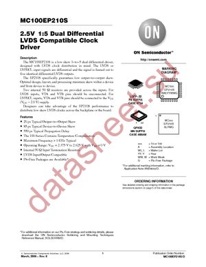 MC100EP210SFAR2 datasheet  